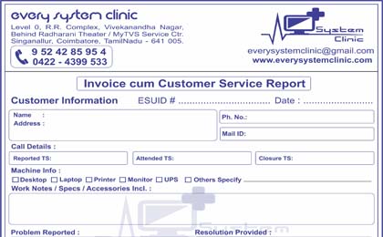 Bills Invoices Receipts Vouchers | Every Media Works | Everentures | Every System Clinic