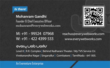 Business Card | Every Media Works | Mohanram Gandhi | Every Web Works