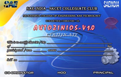 Certificates | Every Media Works | Branding & Creative Designing Services | Coimbatore | TamilNadu | India  | Autozinios v1.0 | SKCET