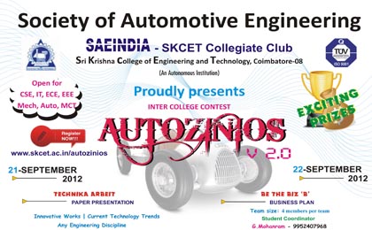 Posters | Autozinios | Sri Krishna College of Engineering and Technology | Every Media Works | Branding & Creative Designing Services | Coimbatore | TamilNadu | India